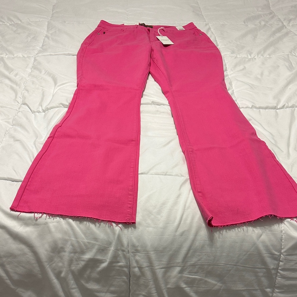 Judy Blue Plus Size Women’s  Bright Pink Flared Bottoms